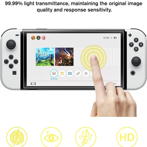 Tempered Glass Screen Protector for Nintendo Switch OLED - 2 Pack - Picture 5 of 6